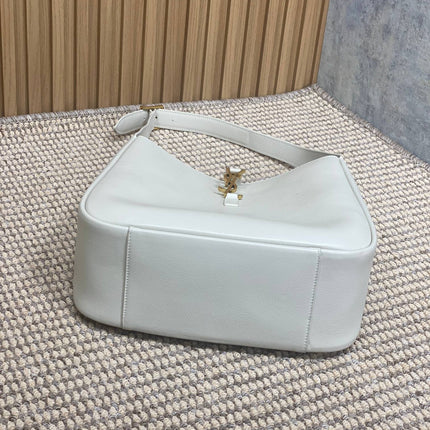 LE 5 À 7 LARGE SUPPLE BAG 31 IN WHITE CALFSKIN