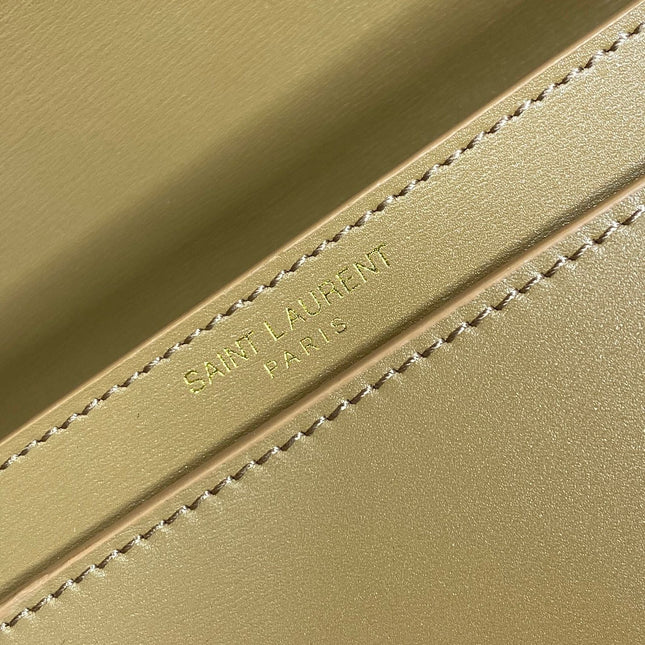 VOLTAIRE HALF-MOON SHOULDER BAG 24 IN CEDAR BROWN CALFSKIN GOLD METALLIC