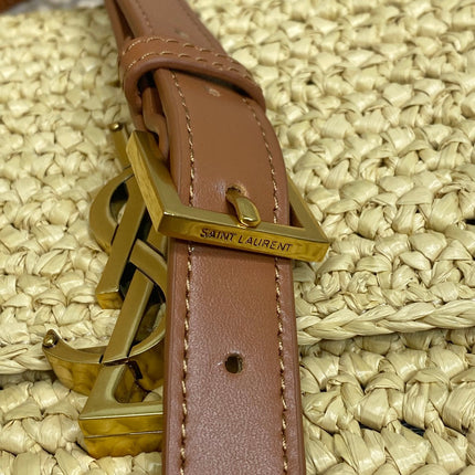 SOLFERINO MEDIUM CROSSBODY BAG 23 IN BEIGE MIX BROWN RAFFIA