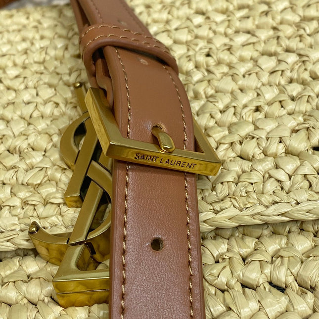 SOLFERINO MEDIUM CROSSBODY BAG 23 IN BEIGE MIX BROWN RAFFIA