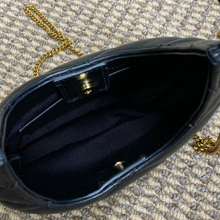 SADE HOBO 21 IN BLACK LAMBSKIN GOLD HARDWARE