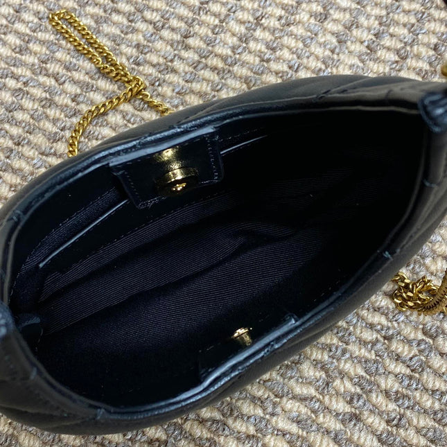 SADE HOBO 21 IN BLACK LAMBSKIN GOLD HARDWARE