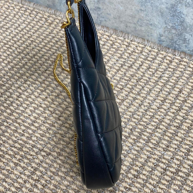 SADE HOBO 21 IN BLACK LAMBSKIN GOLD HARDWARE