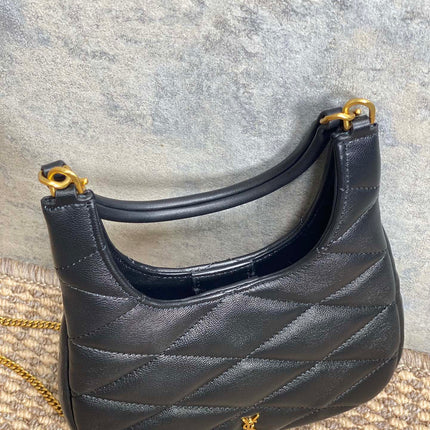 SADE HOBO 21 IN BLACK LAMBSKIN GOLD HARDWARE