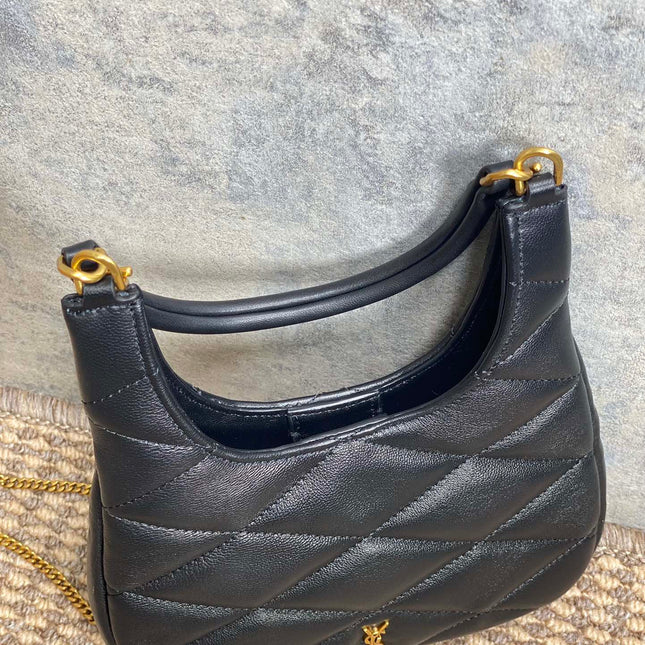 SADE HOBO 21 IN BLACK LAMBSKIN GOLD HARDWARE
