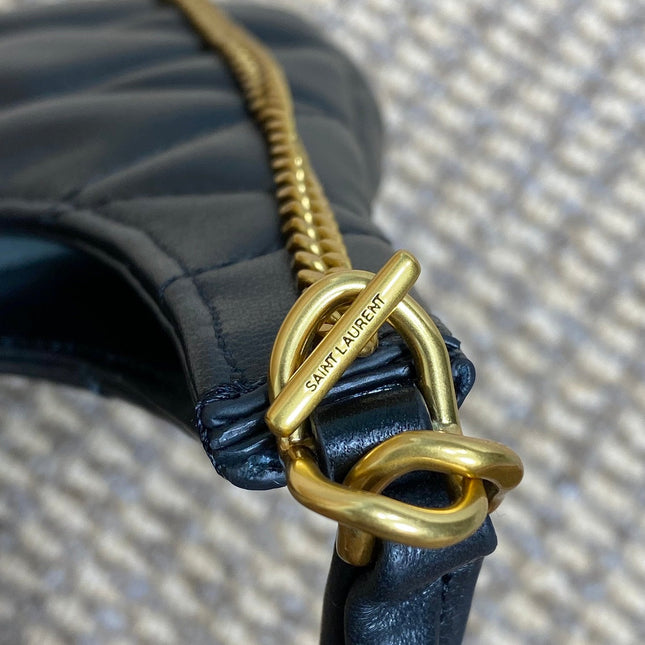 SADE HOBO 21 IN BLACK LAMBSKIN GOLD HARDWARE