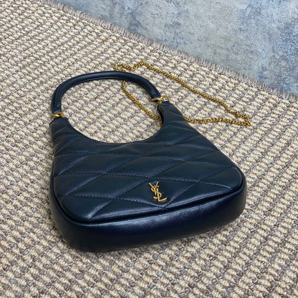 SADE HOBO 21 IN BLACK LAMBSKIN GOLD HARDWARE