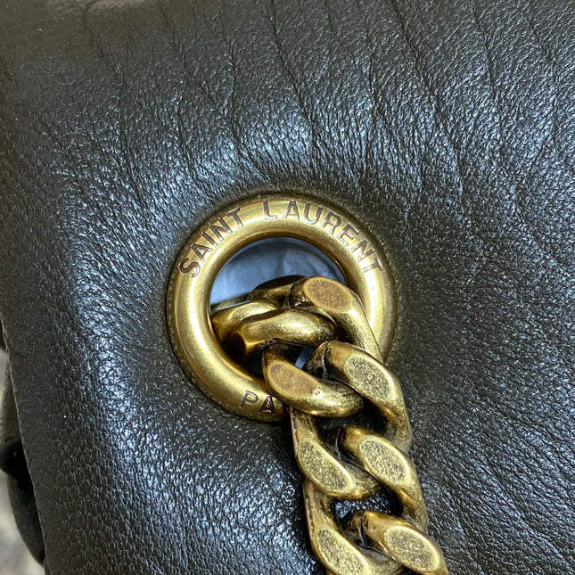 CALYPSO 36 CHAIN BAG IN DARK GREEN LAMBSKIN
