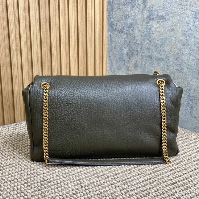 CALYPSO 36 CHAIN BAG IN DARK GREEN LAMBSKIN