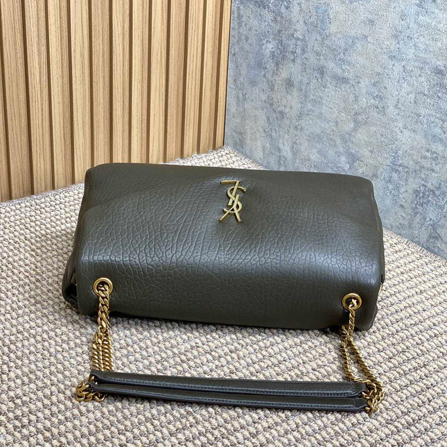 CALYPSO 36 CHAIN BAG IN DARK GREEN LAMBSKIN
