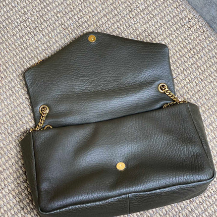 CALYPSO 36 CHAIN BAG IN DARK GREEN LAMBSKIN