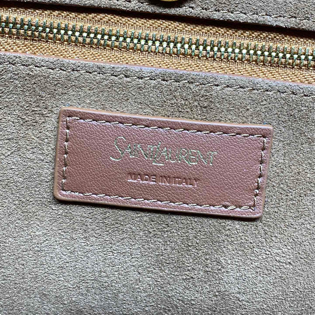 Y TOTE BAG 39 IN TAWNY BROWN MIX WHITE CALFSKIN