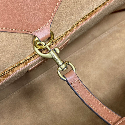 Y TOTE BAG 39 IN TAWNY BROWN MIX WHITE CALFSKIN
