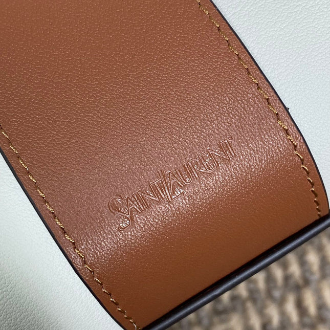 Y TOTE BAG 39 IN TAWNY BROWN MIX WHITE CALFSKIN