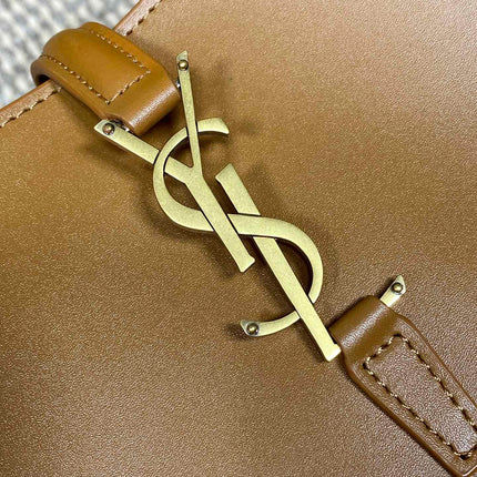 LE 37 MEDIUM BUCKET BAG 25 IN TORTILLA BROWN CALFSKIN GOLD HARDWARE