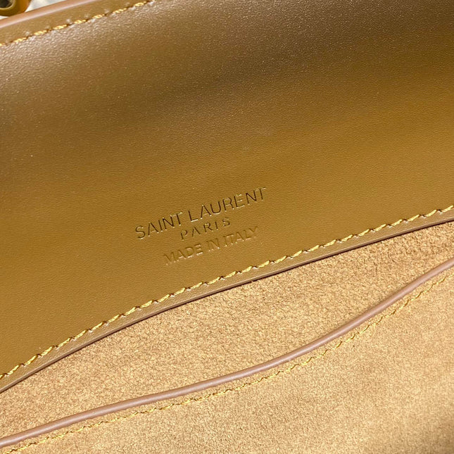 LE 37 SMALL BUCKET BAG 20 IN TORTILLA BROWN CALFSKIN GOLD HARDWARE
