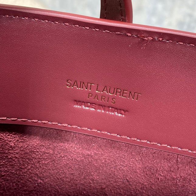 LE 37 MINI BUCKET BAG 15 IN BURGUNDY RED CALFSKIN GOLD HARDWARE