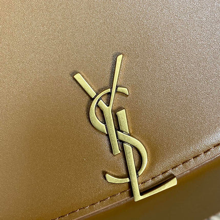 VOLTAIRE TOP HANDLE IN BOX 21 IN TAWNY BROWN CALFSKIN GOLD HARDWARE