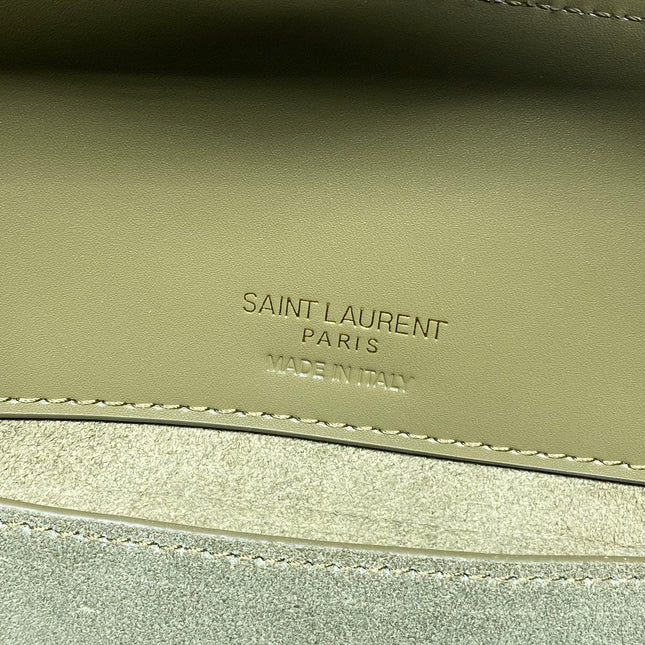 LE 37 SMALL BUCKET BAG 20 IN AVOCADO GREEN CALFSKIN GOLD HARDWARE