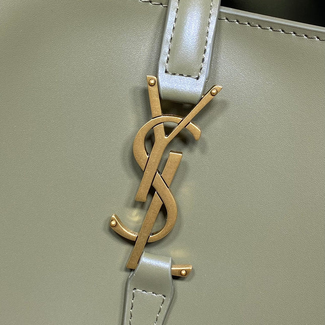 LE 37 MEDIUM BUCKET BAG 25 IN AVOCADO GREEN CALFSKIN GOLD HARDWARE