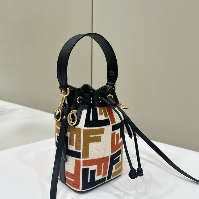 MON TRESOR 18 IN MULTICOLOR CANVAS WITH FF MOTIF EMBROIDERED