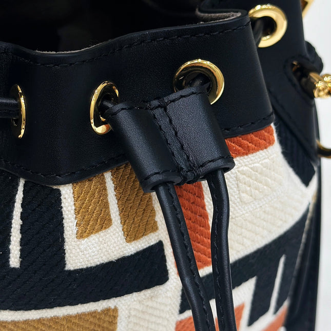 MON TRESOR 18 IN MULTICOLOR CANVAS WITH FF MOTIF EMBROIDERED