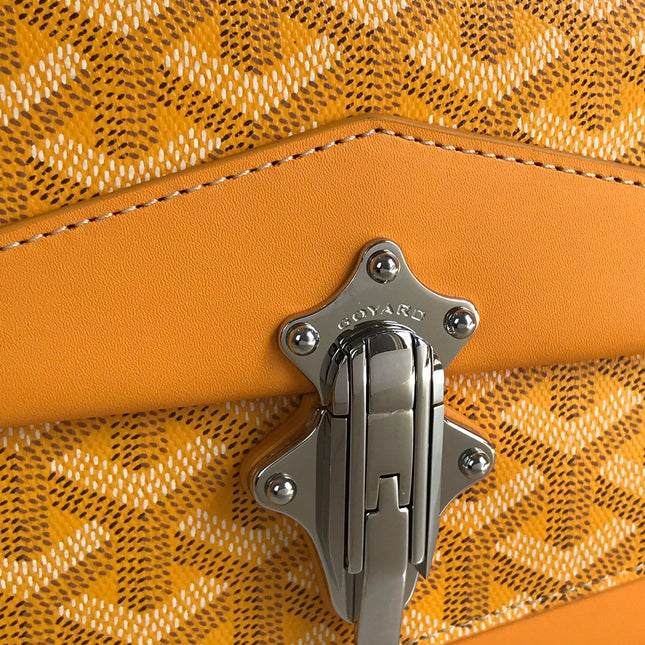DUCHESSE MARIE-CAROLINE BAG 25 IN YELLOW GOYARDINE CANVAS AND SMOOTH CALFSKIN