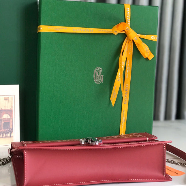 DUCHESSE MARIE-CAROLINE BAG 25 IN RED GOYARDINE CANVAS AND SMOOTH CALFSKIN