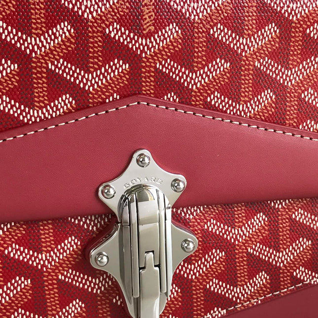DUCHESSE MARIE-CAROLINE BAG 25 IN RED GOYARDINE CANVAS AND SMOOTH CALFSKIN