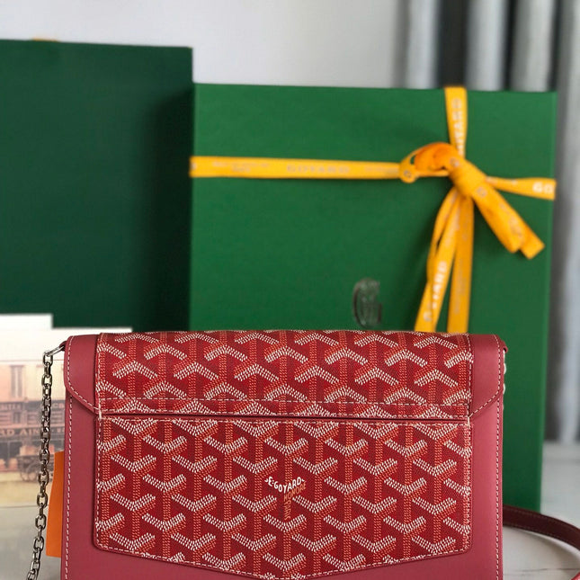 DUCHESSE MARIE-CAROLINE BAG 25 IN RED GOYARDINE CANVAS AND SMOOTH CALFSKIN