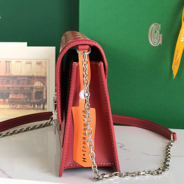 DUCHESSE MARIE-CAROLINE BAG 25 IN RED GOYARDINE CANVAS AND SMOOTH CALFSKIN