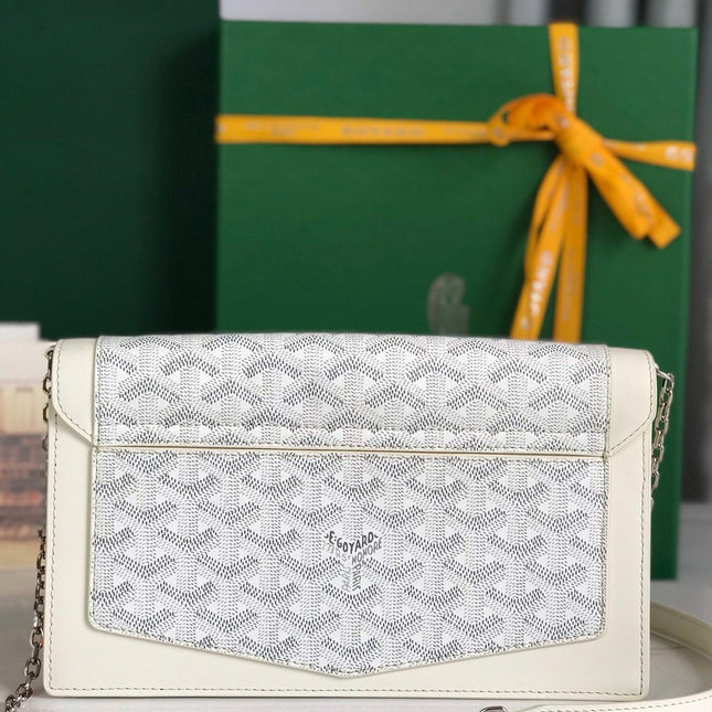 DUCHESSE MARIE-CAROLINE BAG 25 IN WHITE GOYARDINE CANVAS AND SMOOTH CALFSKIN