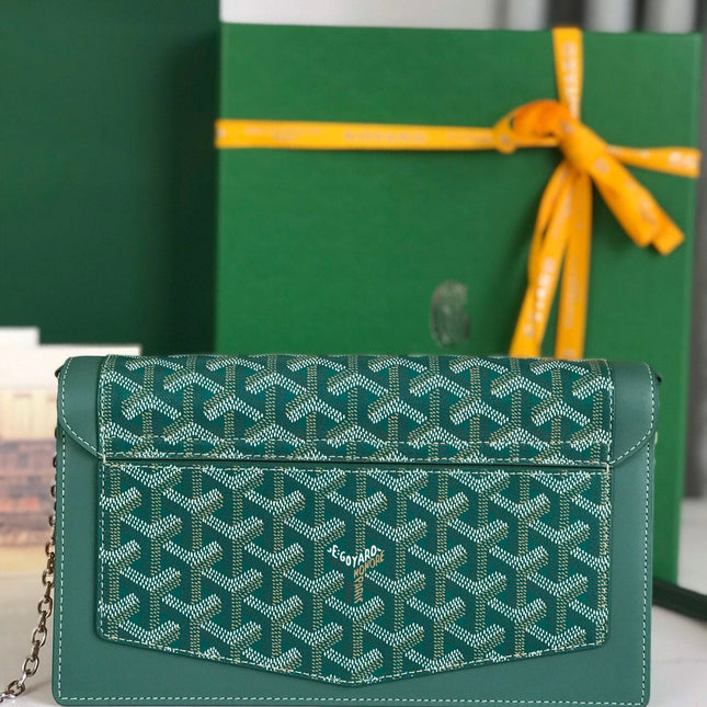 DUCHESSE MARIE-CAROLINE BAG 25 IN GREEN GOYARDINE CANVAS AND SMOOTH CALFSKIN