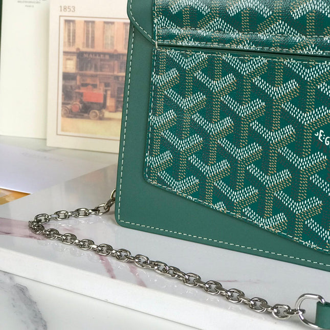 DUCHESSE MARIE-CAROLINE BAG 25 IN GREEN GOYARDINE CANVAS AND SMOOTH CALFSKIN