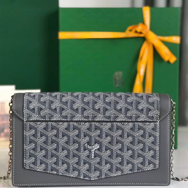 DUCHESSE MARIE-CAROLINE BAG 25 IN GRAY GOYARDINE CANVAS AND SMOOTH CALFSKIN