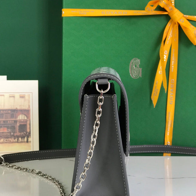 DUCHESSE MARIE-CAROLINE BAG 25 IN GRAY GOYARDINE CANVAS AND SMOOTH CALFSKIN