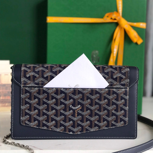 DUCHESSE MARIE-CAROLINE BAG 25 IN NAVY BLUE GOYARDINE CANVAS AND SMOOTH CALFSKIN