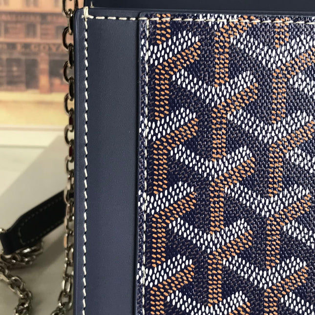 DUCHESSE MARIE-CAROLINE BAG 25 IN NAVY BLUE GOYARDINE CANVAS AND SMOOTH CALFSKIN
