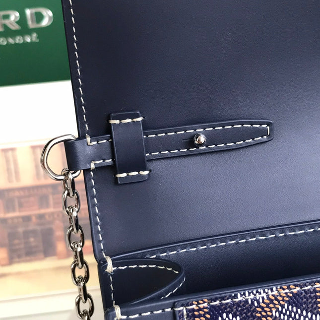 DUCHESSE MARIE-CAROLINE BAG 25 IN NAVY BLUE GOYARDINE CANVAS AND SMOOTH CALFSKIN