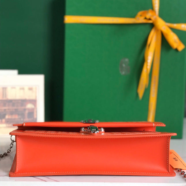 DUCHESSE MARIE-CAROLINE BAG 25 IN ORANGE GOYARDINE CANVAS AND SMOOTH CALFSKIN