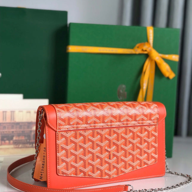 DUCHESSE MARIE-CAROLINE BAG 25 IN ORANGE GOYARDINE CANVAS AND SMOOTH CALFSKIN