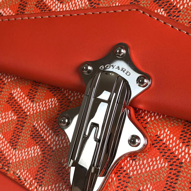 DUCHESSE MARIE-CAROLINE BAG 25 IN ORANGE GOYARDINE CANVAS AND SMOOTH CALFSKIN