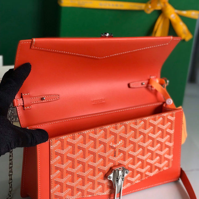 DUCHESSE MARIE-CAROLINE BAG 25 IN ORANGE GOYARDINE CANVAS AND SMOOTH CALFSKIN