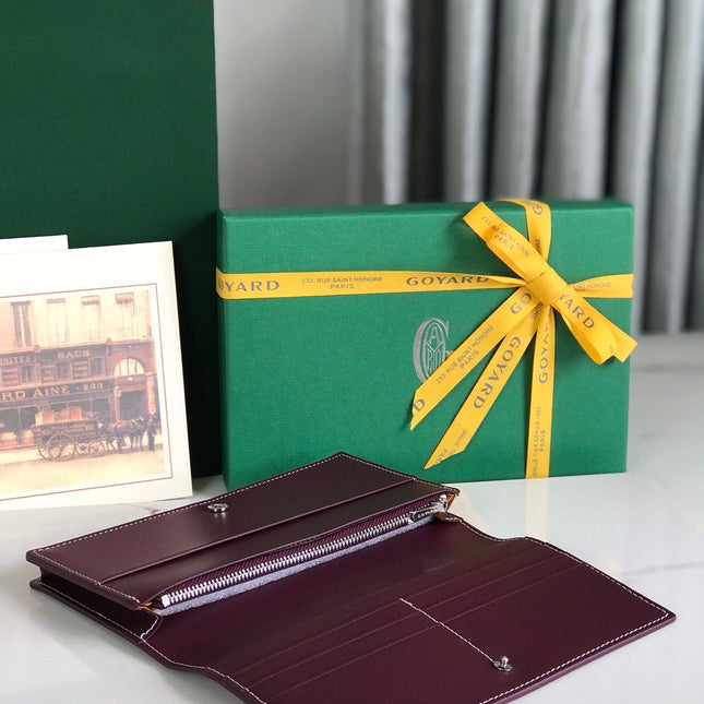 RICHELIEU WALLET 19 IN WINE RED GOYARDINE CANVAS