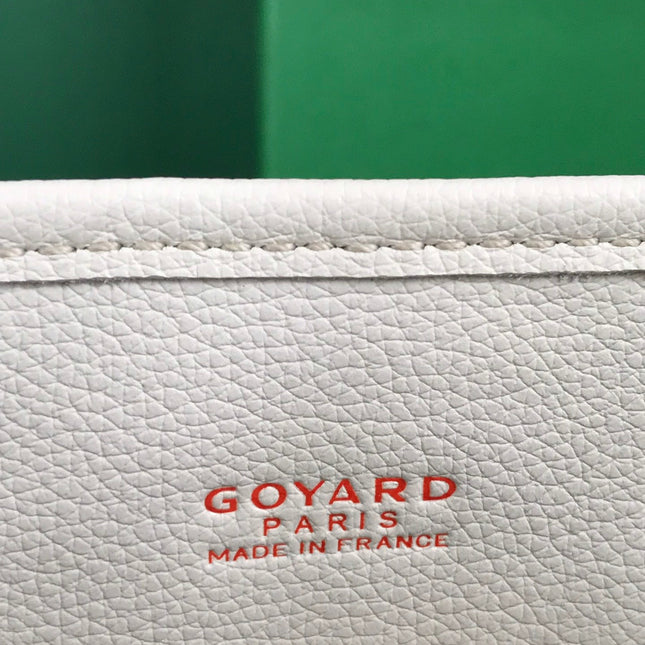 ANJOU MINI BAG 20 IN WHITE CALFSKIN AND GOYARDINE CANVAS