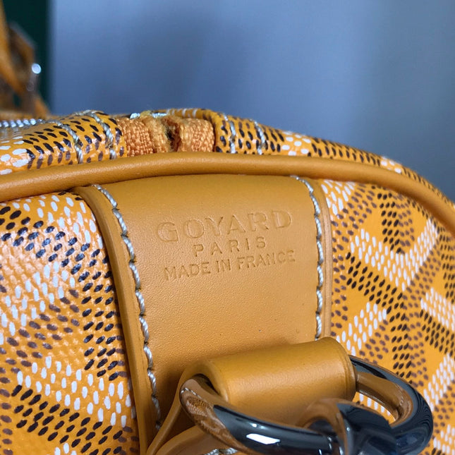 BOSTON 50 BAG IN YELLOW GOYARDINE CANVAS AND CALFSKIN TRIM