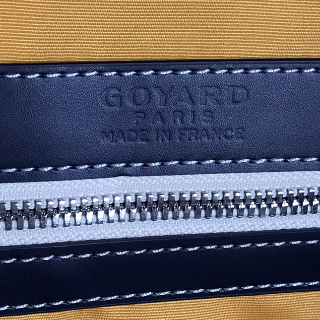 BOSTON 50 BAG IN NAVY BLUE GOYARDINE CANVAS AND CALFSKIN TRIM