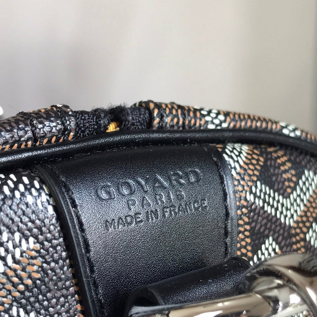 BOSTON 50 BAG IN BLACK GOYARDINE CANVAS AND CALFSKIN TRIM