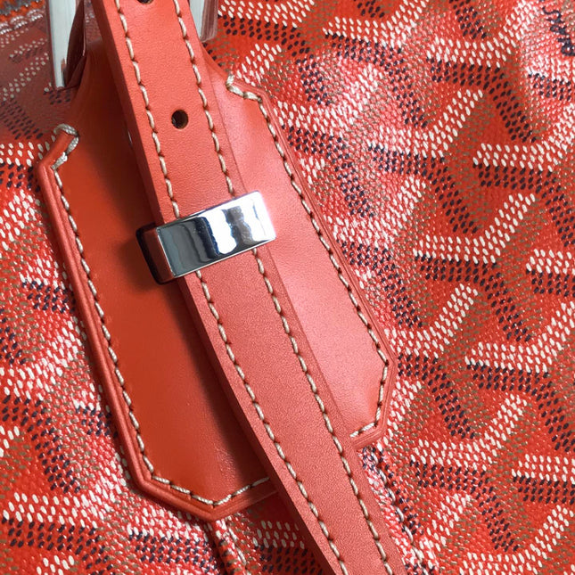 BOSTON 50 BAG IN ORANGE GOYARDINE CANVAS AND CALFSKIN TRIM