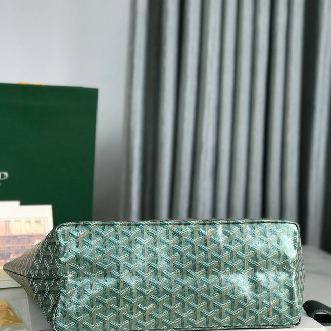 SAINT LOUIS PM 34 IN GREEN GOYARDINE CANVAS AND CALFSKIN